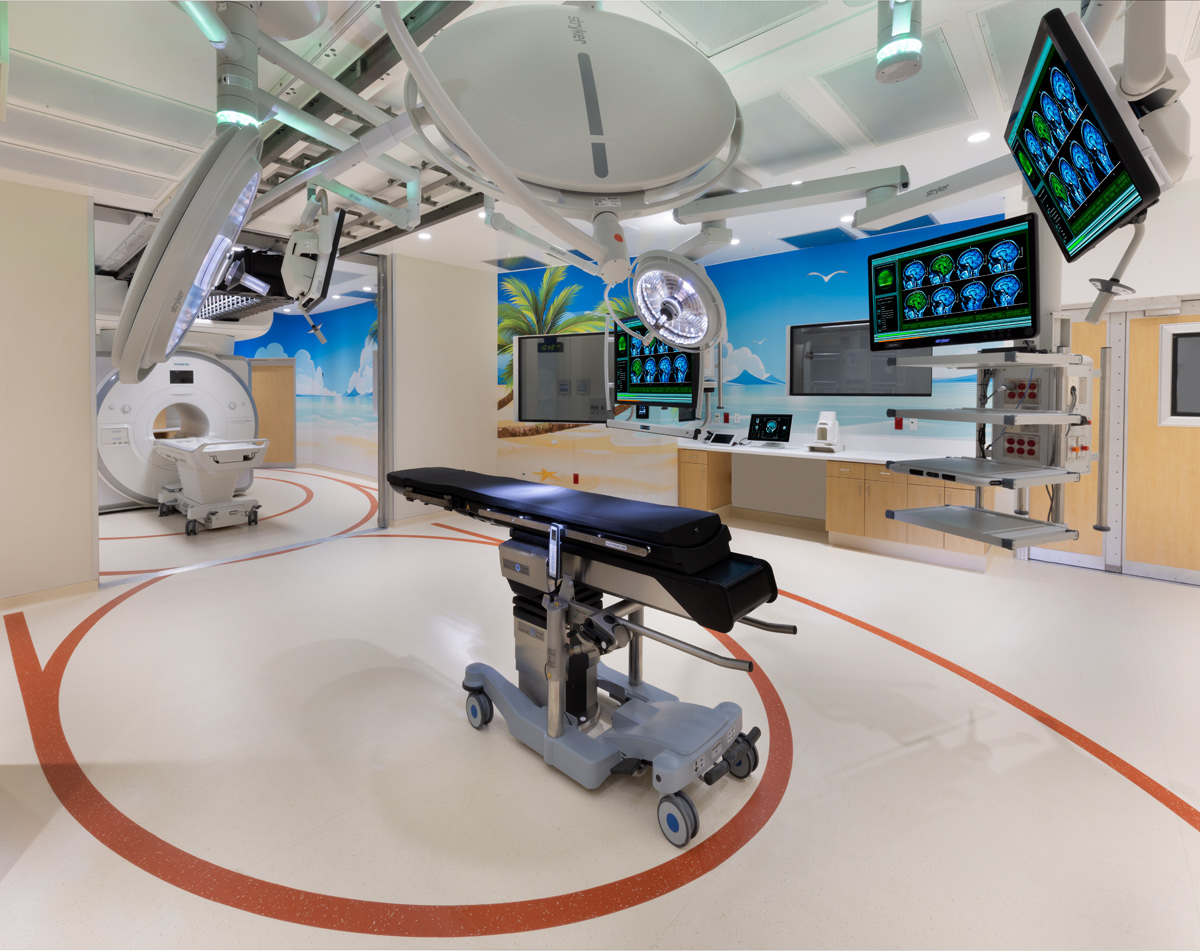 Interior design view of Joe DiMaggio Children's Hospital MRI and operating room in Hollywood, FL